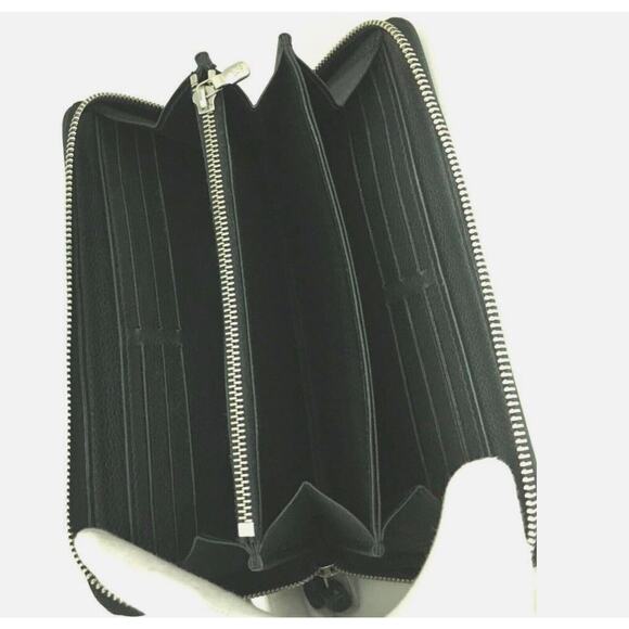 Black LV Louis Vuitton Portefeuille Lockme Leather Zip Around Long Wallet - Picture 5 of 8